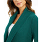 Charter Club Women's Cotton Open-Front Cardigan Green Size Small