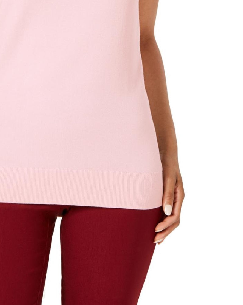 Charter Club Women's Sleeveless Crew-Neck Sweater Pink Size XX-Large