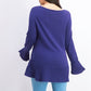 Style & Co Women's Ruffle Hem Knit Sweater Purple Size X-Small