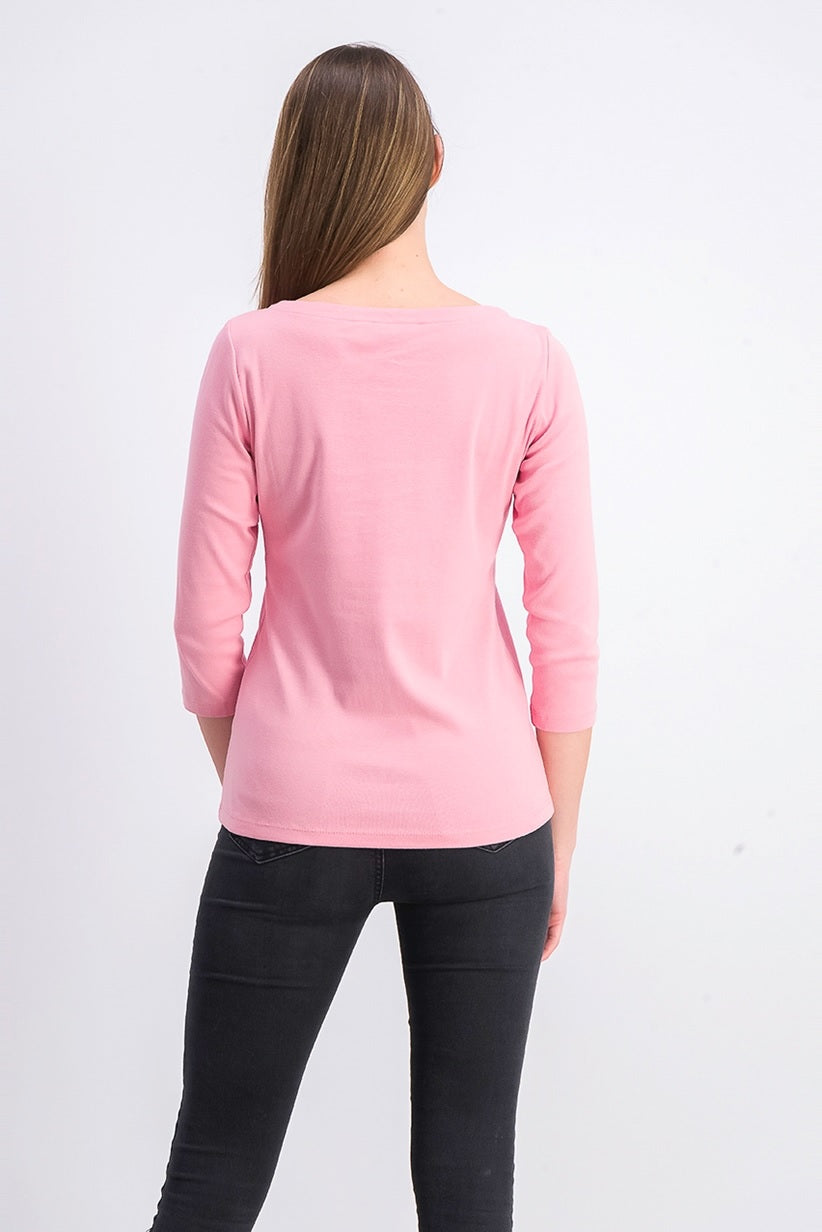 Karen Scott Women's Cotton Grommet Top Pink Size Medium