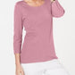 Karen Scott Women's Petite Lace Square-Neck 3/4-Sleeve Top Pink Size Pettite X-Large