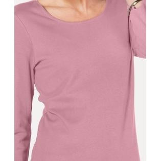 Karen Scott Women's Petite Lace Square-Neck 3/4-Sleeve Top Pink Size Pettite X-Large