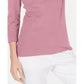 Karen Scott Women's Petite Lace Square-Neck 3/4-Sleeve Top Pink Size Pettite X-Large