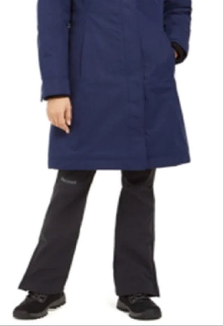 Marmot Women's Hooded Faux Fur Trim Coat Blue Size Medium