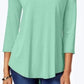 JM Collection Women's Scoop-Neck Top Green Size Small