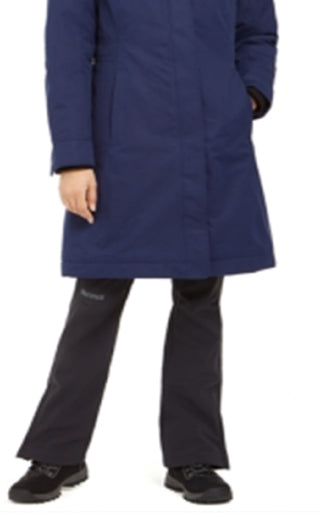 Marmot Women's Chelsea Hooded Faux Fur Trim Coat Blue Size Small