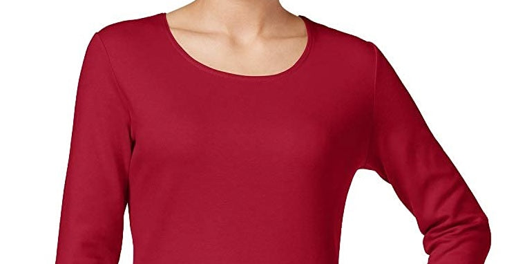 Karen Scott Women's Scoop-Neck Top Red Size X-Large