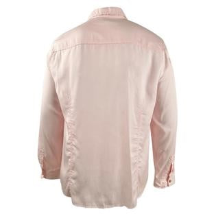 Charter Club Women's Woven Solid Tencel Shirt Pink Size Large