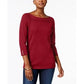 Karen Scott Women's Petite Cotton Sweater Red Size Pettite X-Large
