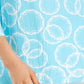 JM Collection Women's Amalfi Printed Split-Sleeve Top White/Navy Size Small