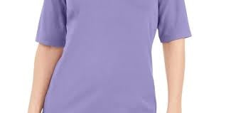 Karen Scott Women's Button-Detail V-Neck Top Purple Size Small