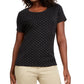 Karen Scott Women's Dot-Print T-Shirt Black Size Small