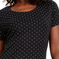 Karen Scott Women's Dot-Print T-Shirt Black Size Small