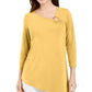 JM Collection Women's Asymmetrical Ring Tunic Yellow Size X-Small