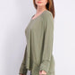 Style & Co Women's High-Low Swing Top Olive Drab Size Small