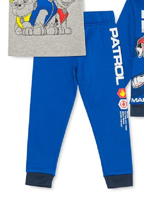Nickelodeon Little Boy's 3 Pc Paw Patrol Hoodie T-Shirt & Joggers Set Blue Size 7