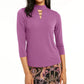 Thalia Sodi Women's Hardware-Trim Mock-Neck Top -Purple Size X-Large
