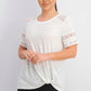 Style & Co Women's Lace-Inset Top White Size XX-Large