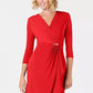 Charter Club Women's Petite Faux-Wrap Dress Wine Size Petite Small