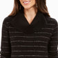 Style & Co Women's Embellished 3/4 Sleeve V Neck Sweater Size Black Size PM