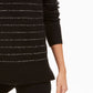 Style & Co Women's Embellished 3/4 Sleeve V Neck Sweater Size Black Size PM