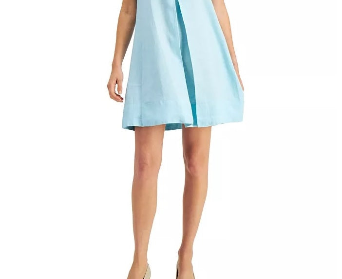 Charter Club Women's Tie-Back A-Line Dress Blue Size Large