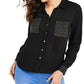 Thalia Sodi Women's Studded Shirt Black Size Large