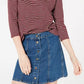 Maison Jules Women's Striped 3/4-Sleeve Shirt Wine Size X-Small