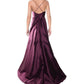 B Darlin Women's Juniors' Satin Corset Slit Gown Purple Size 9/10