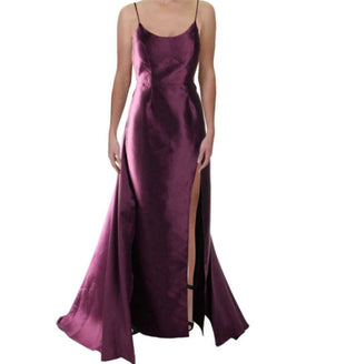 B Darlin Women's Juniors' Satin Corset Slit Gown Purple Size 9/10