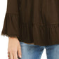 Style & Co Women's Off-The-Shoulder Bell-Sleeve Top Brown Size X-Small