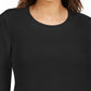 Style & Co Women's Textured Knitted Printed Long Sleeve Scoop Neck T Shirt Sweater Black Size Petite Small