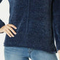 Style & Co Women's Textured Heather Long Sleeve Crew Neck Blouse Sweater Blue Size XS