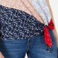 Style & Co Women's Patch Side Tie Top Blue Size Petite Large