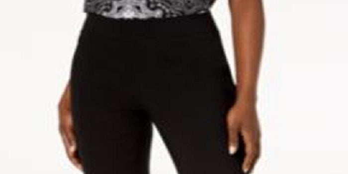 INC International Concepts Women's Studded Ruffle Hem Pants Black Size 6 Petite