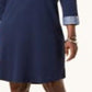 Karen Scott Women's Contrast Trim Cotton Shirtdress Blue Size Petite Small