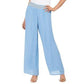 JM Collection Women's Metallic Detail Wide Leg Gauze Pants Blue Size 2XL