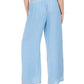 JM Collection Women's Metallic Detail Wide Leg Gauze Pants Blue Size 2XL