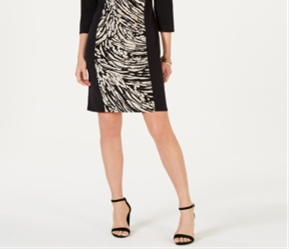 JM Collection Women's Triple Keyhole Sheath Dress Black  Size Small