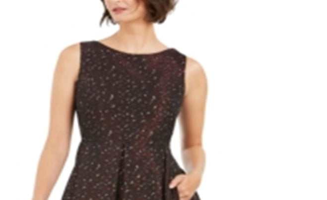 Taylor Women's Animal Print Jacquard Fit & Flare Dress Red Size 16