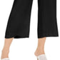 INC International Concepts Women's Solid Tie Front Culottes Black Size Petite
