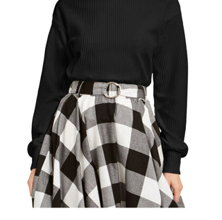 Bar III Women's Corduroy Long Sleeve Turtle Neck Blouse Top Black Size X-Large