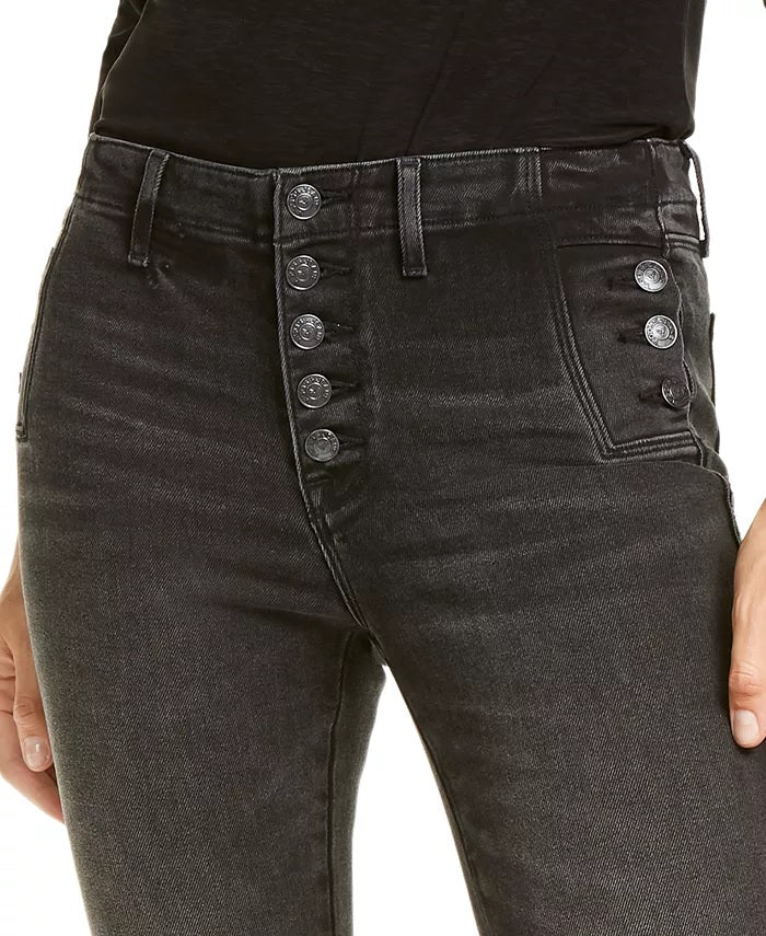 Vigoss Jeans Women's Marley Exposed-Button Skinny Jeans Blue Size 31