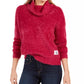 Calvin Klein Women's Fuzzy Cowlneck Sweater Red Size Medium