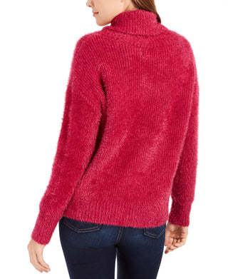 Calvin Klein Women's Fuzzy Cowlneck Sweater Red Size Medium