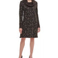 Jessica Howard Women's Metallic-Print Jersey Sheath Dress Silver Size 8