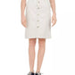 Charter Club Women's Denim Button-Front Skirt  Beige Size 16