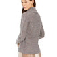 Charter Club Women's Petite Cable-Knit Sweater  Gray Size PL