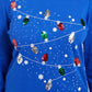 Karen Scott Women's Petite Embellished Cotton Top Blue Size Petite
