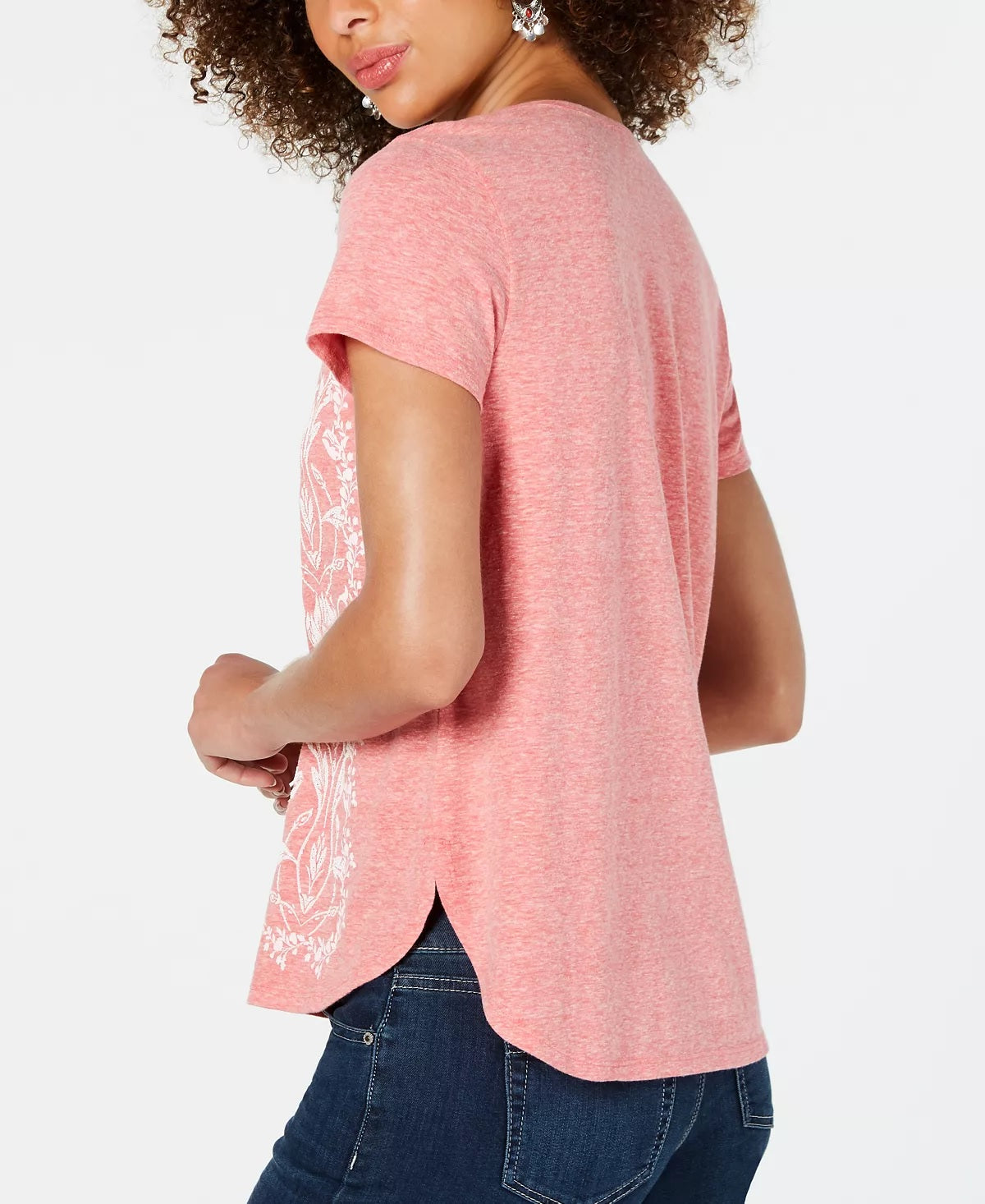 Style & Co Women's Petite Graphic-Print T-Shirt  Orange Size PS